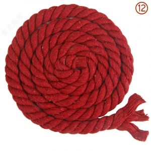 Corde en coton tress&eacute;e &agrave; 3 brins de 8 mm x 65.5 pieds pour fil &agrave; tricoter artisanal (12 vin rouge)