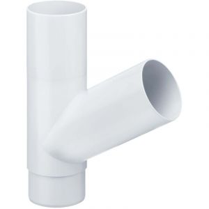 Dérivation tuyau de descente 60 degrés, accessoires pvc tuyau de descente, montage simple par emboîtement, Made in Germany - 100/100mm Blanc - Inefa