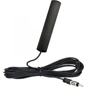 Antenne Autoradio Voiture Brise Collante Adaptateur Fiche DIN avec 3m C&acirc;ble Compatible avec Auto Camion V&eacute;hicule SUV Jeep FM AM Radio Amplificateur