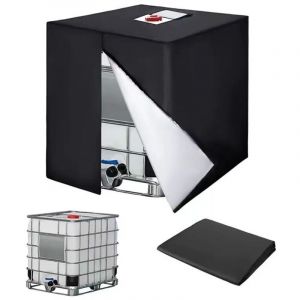 Bache pour Cuve 1000L , 420D R&eacute;servoir d'eau Couvercle, Anti-UV Housse Protection Cuve, B&acirc;che de Protection Cuve IBC avec Fermeture &eacute;clair, 120 x 100