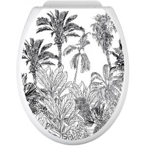Stickers Abattant wc - For&ecirc;t tropicale - 35x43 cm - Adh&eacute;sif + Protection brillante