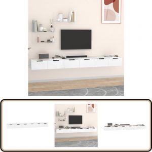 Vidaxl - Armoires murales 2 pcs blanc 102x30x20 cm bois d'ing&eacute;nierie - Etagere Murale - Biblioth&egrave;que Murale - Rangement Mural - Meubles Tv - Meuble