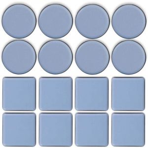 16 pièces Patins en Téflon Adhésifs Patin Glisseur en Teflon Patins en Téflon pour Meubles Patins Autocollants en Téflon Patins de Meubles Ronds pour