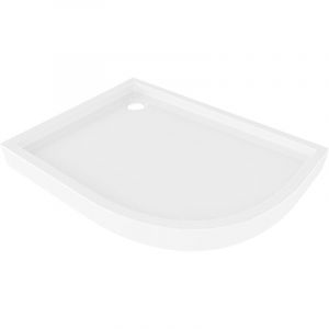 Mexen Flow+ receveur de douche demi-circulaire asym&eacute;trique gauche 100 x 90 cm, blanc brillant - 46Q109010LH