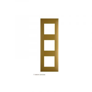 Plaque 3 postes Espace Evolution Arnould Finition: Or satin&eacute;