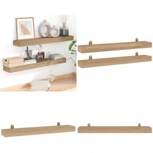 Vidaxl - tagères murales 2 pcs 90x15x4 cm bois de teck massif - Etagere Murale - Étagères Murales - Étagère Flottante - Décoration Murale - Meuble