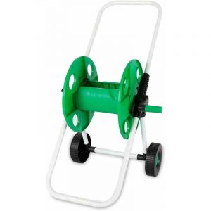 Gojoy - Enrouleur de tuyau d'arrosage 1/2' - Vert - 50 m - Sans tuyau - Pour jardin, camping, balcon