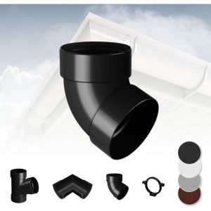 Syst&egrave;me de goutti&egrave;re - PVC plastique de 130 mm, s&eacute;lection de composants - RainWay 130: anthracite, Coude de tuyauterie 67&deg; double