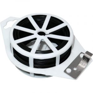 100m Fil de Fer Jardin Cravate de Jardin Noire Douce, Fil Jardinage Cravate v&eacute;g&eacute;tale torsad&eacute;e, Fil plastifi&eacute; avec Couteaux