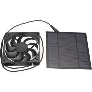 Kit de Ventilateur de Panneau Solaire d'&eacute;changeur portatif 10W 12V,Parfait pour poulailler, Serre, Remise, Pet House, fen&ecirc;tre d'&eacute;chappement