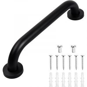 Poignée de Baignoire Poignée d'Appui pour Personnes Âgées Barre d'Appui wc Barres Douche Acier Inox Murale - 30CM Noir