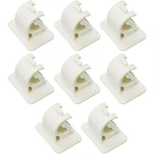 Lot de 8 Crochets Autocollants pour Tringle &agrave; Rideaux,Barres de Vitrage, Auto-Adh&eacute;Sif Sans Per&ccedil;age Tringle &agrave; Rideau Support pour Serviettes, Rideaux,