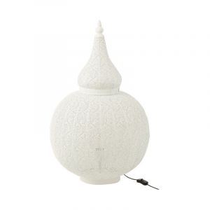 Paris Prix - Lampe &agrave; Poser en M&eacute;tal 'Aladin' 77cm Blanc