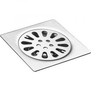 Grille de Siphon de Sol Carr&eacute;, Siphon Anti Odeur Salle de Bain Au Sol, Couvercle de Siphon de Sol en Acier Inoxydable，1212cm