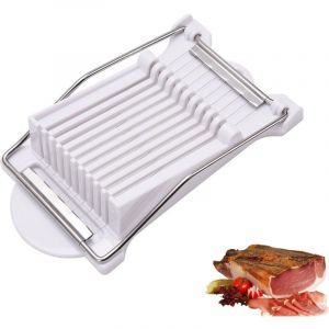 Ahlsen - Trancheur viande paté, coupe fromage, trancheuse a oeuf dur manuelle, Multifonction professionnel 10 lames en acier inoxydable