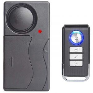 Applicable Alarme de Vibration Sans Fil, Alarme Antivol pour V&eacute;lo/Moto/Voiture/V&eacute;hicules/Porte/Fen&ecirc;tre, Son 110db (T&eacute;l&eacute;commande Incluse)