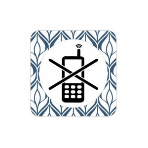 Plaque de porte design sphere telephone interdit .- Terrazo -