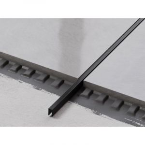 Ilcom - Profilé u de connexion rectifié en acier inoxydable pour carrelage 0.5cm x 244cm - Noir satiné