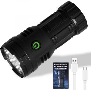 Ulisem2PCS 8LED Mini Lampe Torche LED Ultra Puissante, Lampe de Poche, Lampe Torche Tactique Militaire Puissante Rechargeable, 8 Modes D'&eacute;clairage