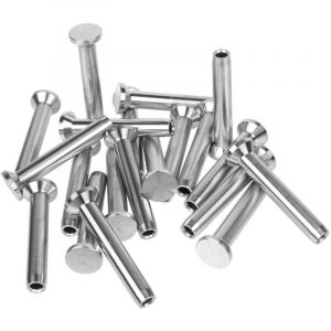 Lot de 20 embouts &agrave; sertir &agrave; boule en acier inoxydable de 3/16' pour garde-corps de terrasse, quincaillerie invisible pour garde-corps en bois/m&eacute;tal,