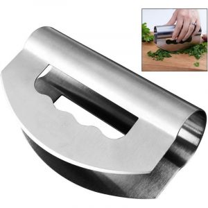 Hachoir Berceuse Double Lames,Hachoir &agrave; Salade en Acier Inoxydable