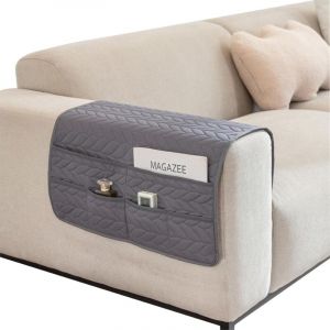Organisateur de canapé, sac de rangement pour fauteuil, antidérapant, avec 6 poches pour télécommande, téléphone, livre, magazine, tablette