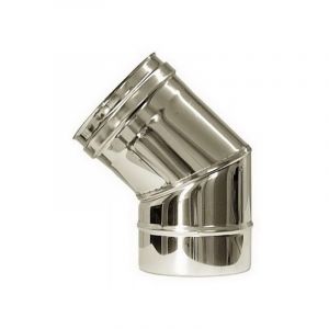 Cheminee double paroi isole courbe 45 inox dn 80/130