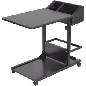 Need - Table Bouts de Canap&eacute; Table Appoint Table de Soins Table de Chevet Table Ordinateur R&eacute;glable en Hauteur &agrave; roulettes avec Rangement de Stockage