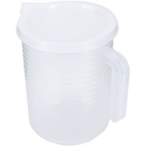 Pichet &agrave; mesurer en plastique avec couvercle, poign&eacute;e innovante, mati&egrave;re plastique sans BPA(1000ML)
