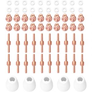 65 pi&egrave;ces de rechange pour machine de d&eacute;coupe plasma, embouts de torche plasma PT31, buse d'&eacute;lectrode, raccords de nez de coupe de torche 40 a, buse