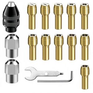 16 Pi&egrave;ces Embout Universel Dremel Mandrin Compatible avec Dremel Pr&eacute;cision Mandrin &agrave; Pince 0,5mm &agrave; 3,2mm Remplacement 4486 &agrave; Changement Rapide Pour