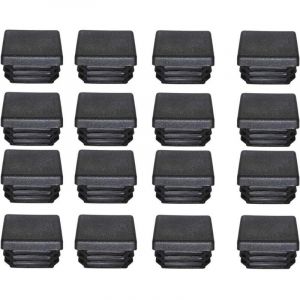 Bouchon Plastique 40x40mm Embout Tube Carre Noir Plastique Embout Bouchons D'obturation pour Pieds de Meuble Trampoline 16PCS