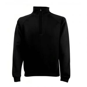 Sweat professionnel de chantier col zipp&eacute; noir, taille m