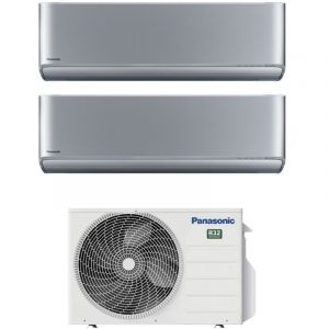 Panasonic - Climatiseur r&egrave;versible Dual Split Etherea Silver 12+12 avec CU-2Z50TBE R-32 Wi-Fi Integrated 12000+12000 Silver