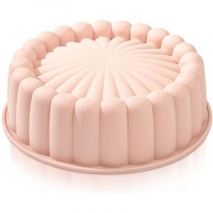 Moule &agrave; G&acirc;teau Rond en Silicone Antiadh&eacute;Sif Moule &agrave; Gateau Charlotte R&eacute;utilisable Moule &agrave; G&acirc;teau Cannel&eacute; pour Cheesecake Brownie Tartes Flan 8 Pouces