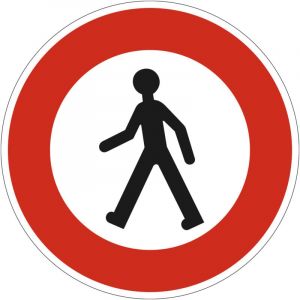 Panneau Accès Interdit aux Piétons B9a – 450 mm – Signalisation Ronde Sécurité Routière – Modèle Bretagne – Aluminium Rétro-réfléchissant nf