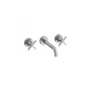 Cristina Ondyna - Lavabo Cross Road Small 3 Trous + Vidage Sans Mecanisme Chrome Robinetterie cross road CR24251