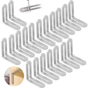 20 Pièces Equerre Inox Metal de Fixation 4848mm, Baquet Triangulaire Angle Actif Réglable à 90 ° L de Type Connecteur D'angle, Connecteur de Meubles,