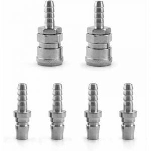 6 Pcs Embout Compresseur Air, 8mm Raccord Pneumatique Rapide Male Femelle (SH20+PH20)
