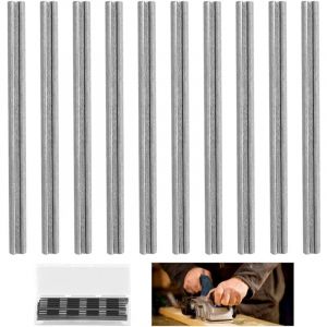 10 Pi&egrave;ces Lame de Rabot,82mm HSS Lames de Raboteuse,Lame du rabot HSS Kit,R&eacute;versibles Lame de Raboteuse,Carbure Ensemble de Rabot