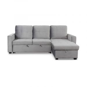 Canapé d'Angle Convertible "Rabano" 230cm Argent