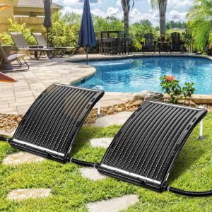 2X Chauffage Piscine Hors Sol - Chauffage Solaire Piscine - 110x65 cm - Chauffe Eau Solaire - Rechauffeur Piscine - Systèmes de Chauffage de Piscine