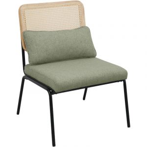 Svita - svea Fauteuil lounge en rotin Fauteuil rétro en rotin vintage vert