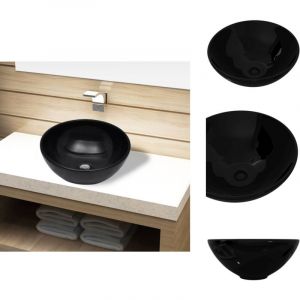 Vidaxl - Bassin d'évier rond céramique Noir pour salle de bain - Lavabo Céramique Noir - Lavabo Salle De Bain - Évier Rond - Basin D'évier - Meuble