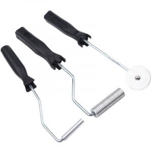 3pcs Rouleau D&eacute;bulleur, Bulle Paddle Outil, Fibre de Verre d&rsquo;Alliage d&rsquo;Aluminium, kit pour Moule, R&eacute;sine, Composite