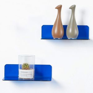 Ensemble d'&eacute;tag&egrave;res murales sans per&ccedil;age (2 pi&egrave;ces) pour agrandir facilement votre espace mural - petites &eacute;tag&egrave;res murales adh&eacute;sives en acrylique