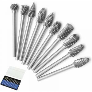 Ymyny - 10Pcs Fraises Rotatives en Carbure de Tungstène Burres, Fraise Metal tête de meulage pour outils rotatifs Dremel, meuleuse et travaux du
