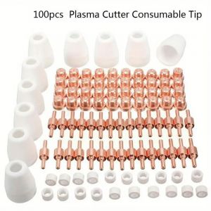 100 &eacute;lectrodes pour buses plasma, buses de d&eacute;coupe plasma, consommables pour d&eacute;coupe plasma &agrave; air, d&eacute;coupeur plasma pour LG-40 PT-31 CUT40 CUT50
