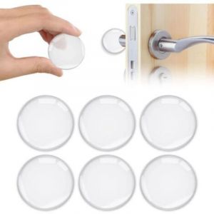 Butoir de porte mural, 6PCS butoir de porte en silicone auto-adh&eacute;sif, butoir de porte solide pour armoire, cuisine, salle de bain et portes de bureau.