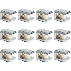 Support &Eacute;tag&egrave;re Verre Support d'&Eacute;tag&egrave;re R&eacute;glable et Adaptable d'&Eacute;paisseur de 5-8MM pour Salle de Bain, Fixation Murale &agrave; Vis, Finition Chrome Poli en